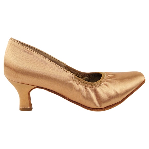 GUC Very Fine S9107 Tan Satin Smooth Dance Shoes - Picture 3 of 14